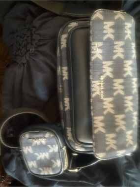Michael Kors Jean- Navy and White Monogram Crossbody